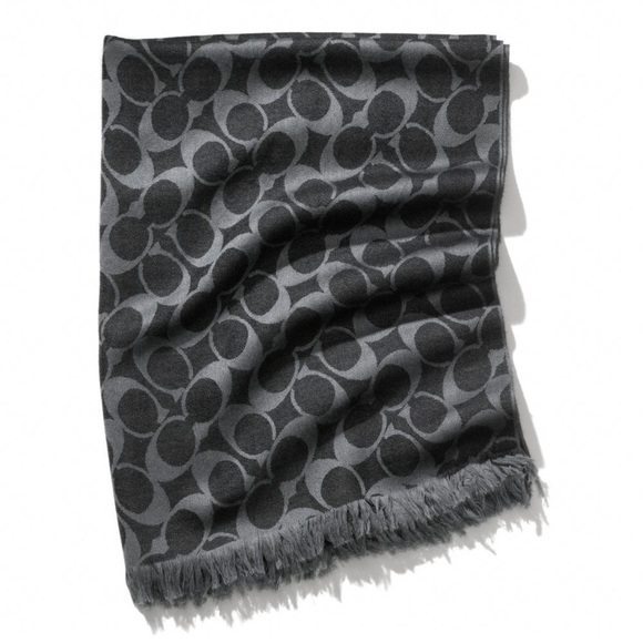 Coach scarf- black and grey - Picture 1 of 5
